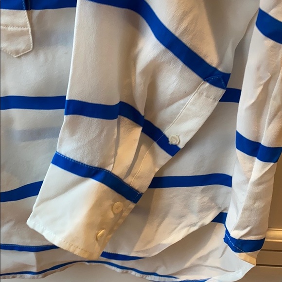 J. Crew Silk Striped Popover Button Up Blouse - Picture 6 of 8